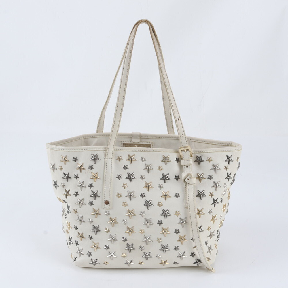 Jimmy Choo Sasha Star Studded Leather Tote Bag Shoulder Handbag for Women